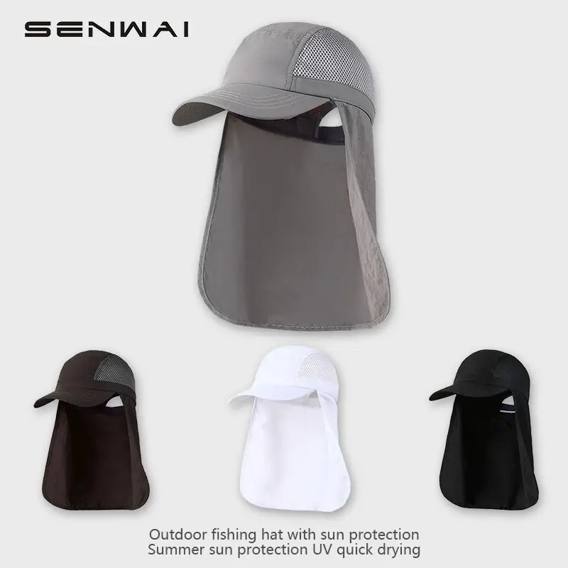 Black Mesh UV Sun Hat for Outdoor Fishing - Image 11