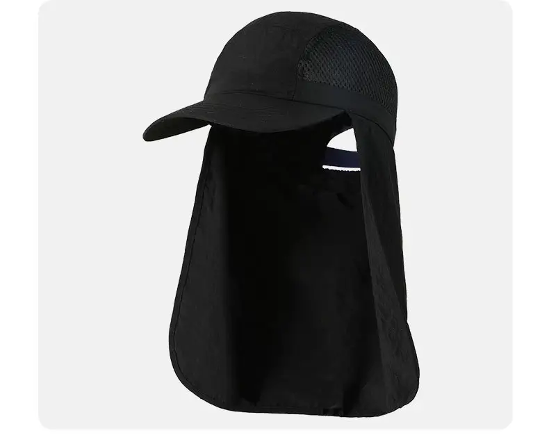 Black Mesh UV Sun Hat for Outdoor Fishing — feature 11