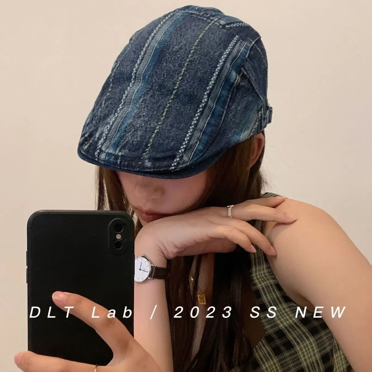 Vintage Denim Cap Anti-Beret Spring Summer - Image 5
