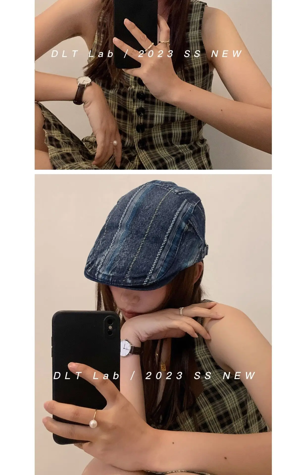 Vintage Denim Cap Anti-Beret Spring Summer — feature 2