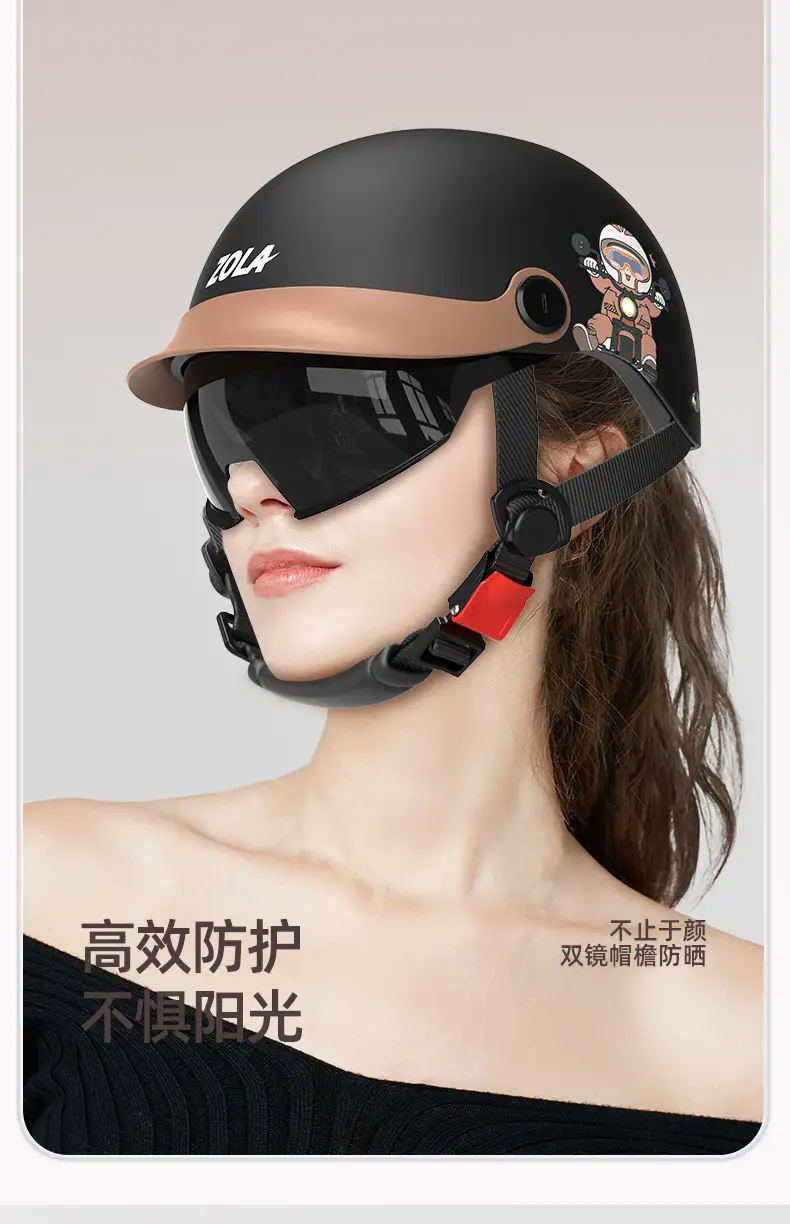 3C Electric Car Helmet Men Women Summer Battery Motorcycle Sunscreen Half Helmet Ear Protection — feature 13