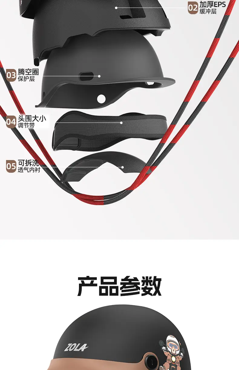 3C Electric Car Helmet Men Women Summer Battery Motorcycle Sunscreen Half Helmet Ear Protection — feature 18