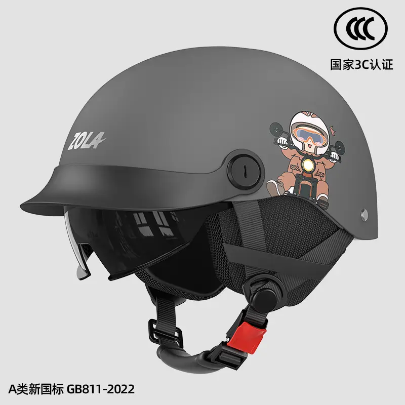 3C Electric Car Helmet Men Women Summer Battery Motorcycle Sunscreen Half Helmet Ear Protection - Image 13