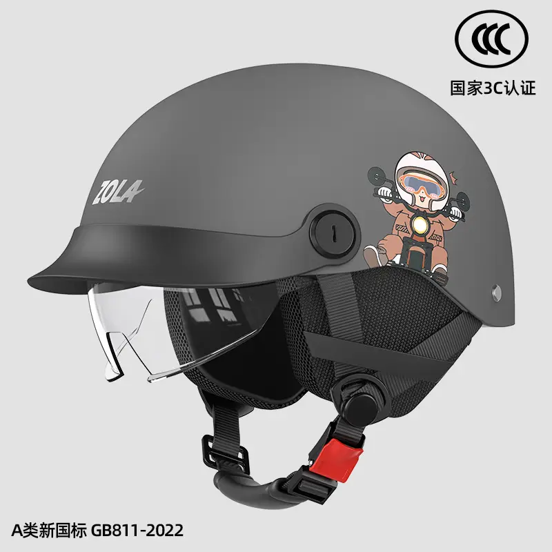 3C Electric Car Helmet Men Women Summer Battery Motorcycle Sunscreen Half Helmet Ear Protection - Image 14