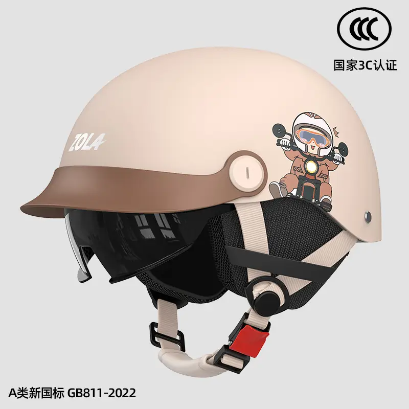 3C Electric Car Helmet Men Women Summer Battery Motorcycle Sunscreen Half Helmet Ear Protection - Image 15