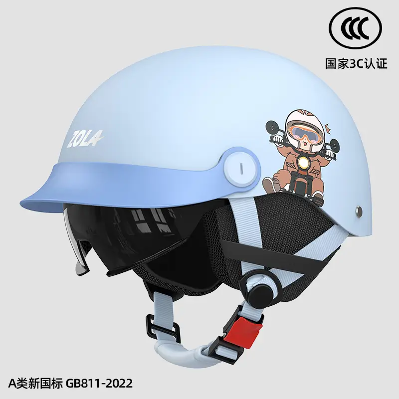 3C Electric Car Helmet Men Women Summer Battery Motorcycle Sunscreen Half Helmet Ear Protection - Image 17