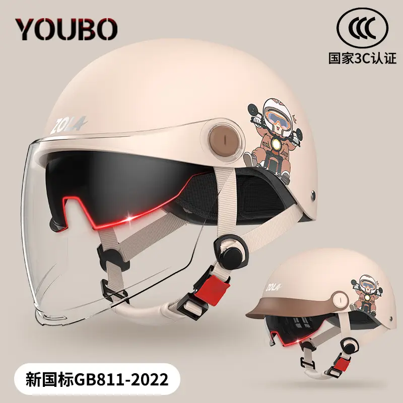 3C Electric Car Helmet Men Women Summer Battery Motorcycle Sunscreen Half Helmet Ear Protection - Image 25