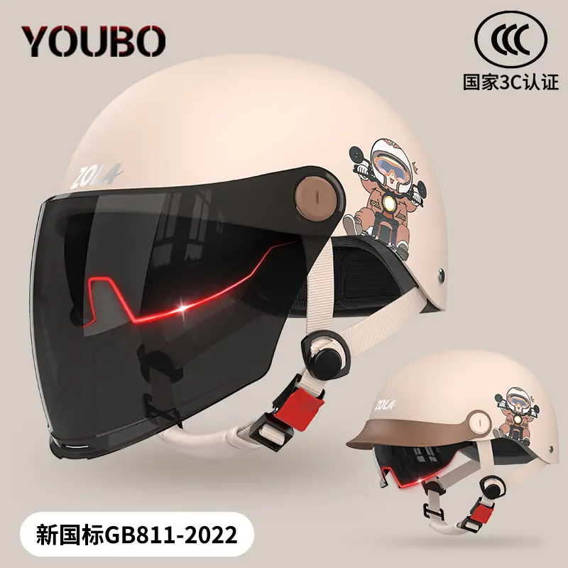 3C Electric Car Helmet Men Women Summer Battery Motorcycle Sunscreen Half Helmet Ear Protection - Image 26