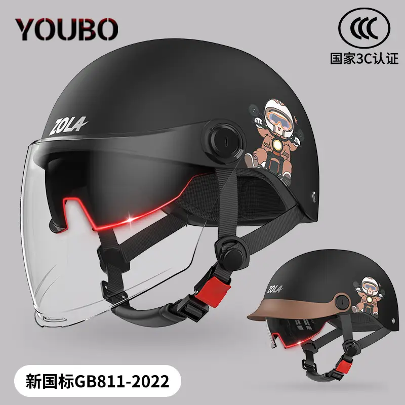 3C Electric Car Helmet Men Women Summer Battery Motorcycle Sunscreen Half Helmet Ear Protection - Image 29