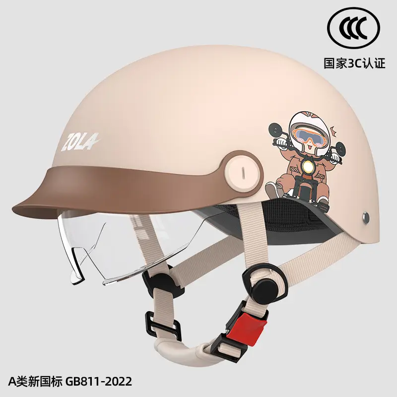 3C Electric Car Helmet Men Women Summer Battery Motorcycle Sunscreen Half Helmet Ear Protection - Image 3