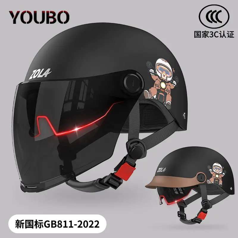 3C Electric Car Helmet Men Women Summer Battery Motorcycle Sunscreen Half Helmet Ear Protection - Image 30