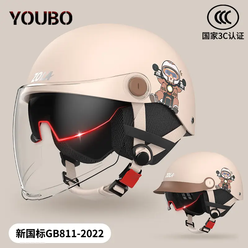 3C Electric Car Helmet Men Women Summer Battery Motorcycle Sunscreen Half Helmet Ear Protection - Image 35