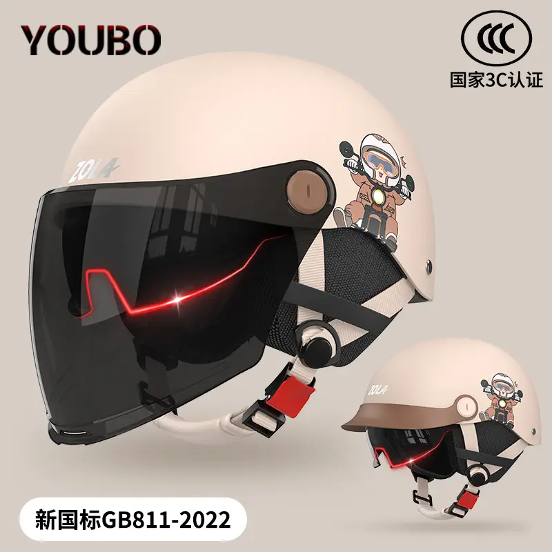 3C Electric Car Helmet Men Women Summer Battery Motorcycle Sunscreen Half Helmet Ear Protection - Image 36