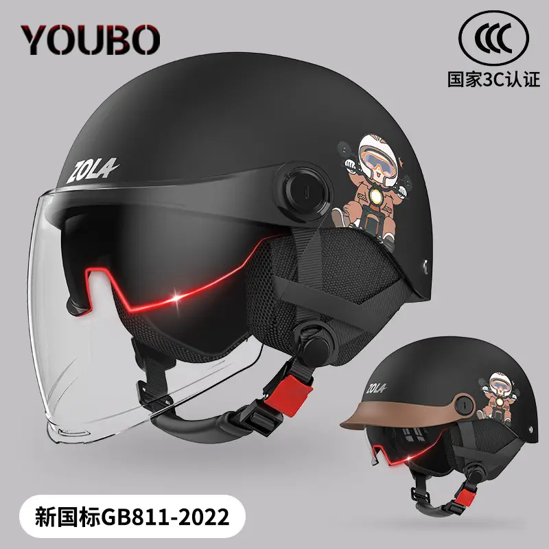 3C Electric Car Helmet Men Women Summer Battery Motorcycle Sunscreen Half Helmet Ear Protection - Image 39