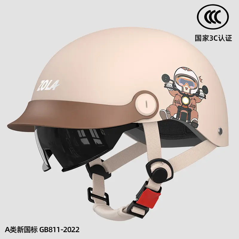 3C Electric Car Helmet Men Women Summer Battery Motorcycle Sunscreen Half Helmet Ear Protection - Image 4