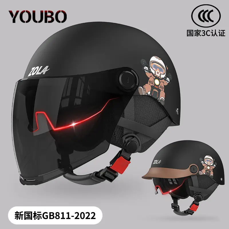 3C Electric Car Helmet Men Women Summer Battery Motorcycle Sunscreen Half Helmet Ear Protection - Image 40