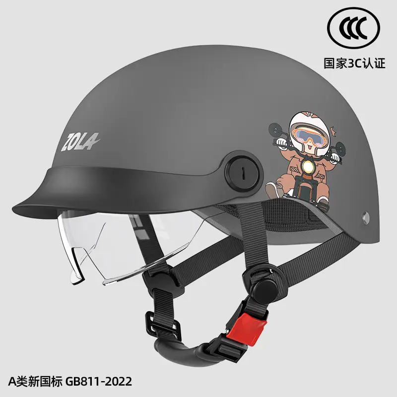 3C Electric Car Helmet Men Women Summer Battery Motorcycle Sunscreen Half Helmet Ear Protection - Image 7