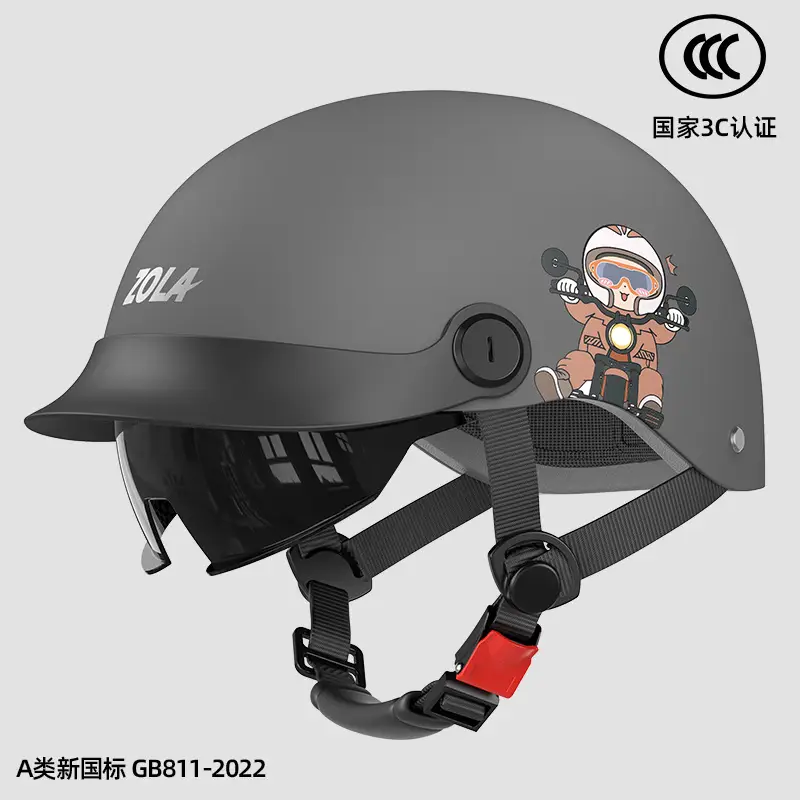 3C Electric Car Helmet Men Women Summer Battery Motorcycle Sunscreen Half Helmet Ear Protection - Image 8