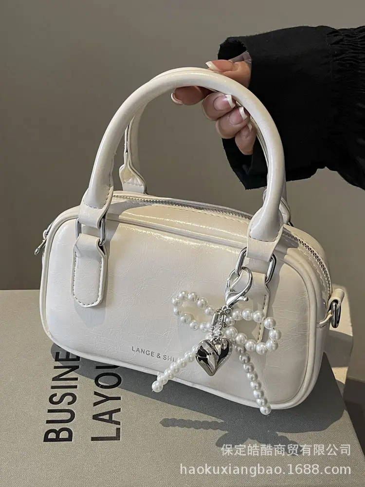 Women's Pearl Embellished Shoulder Bag White 2024 - Image 8