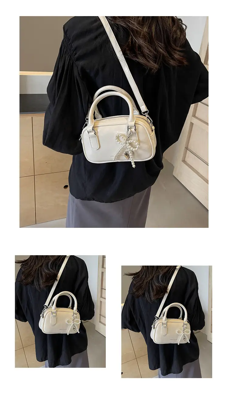 Women's Pearl Embellished Shoulder Bag White 2024 — feature 10