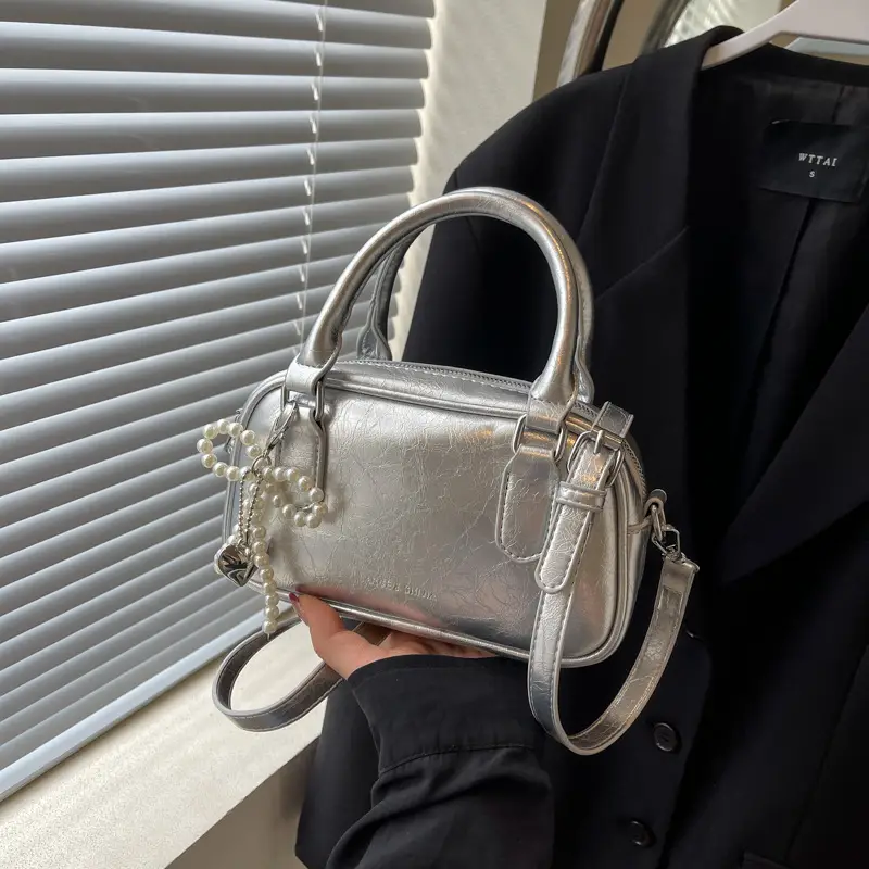 Women's Pearl Embellished Shoulder Bag White 2024 - Image 3