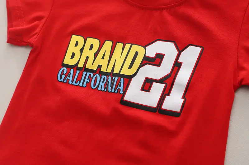 Boys Brand21 Red T-Shirt Blue Shorts 2-Piece Set — feature 13