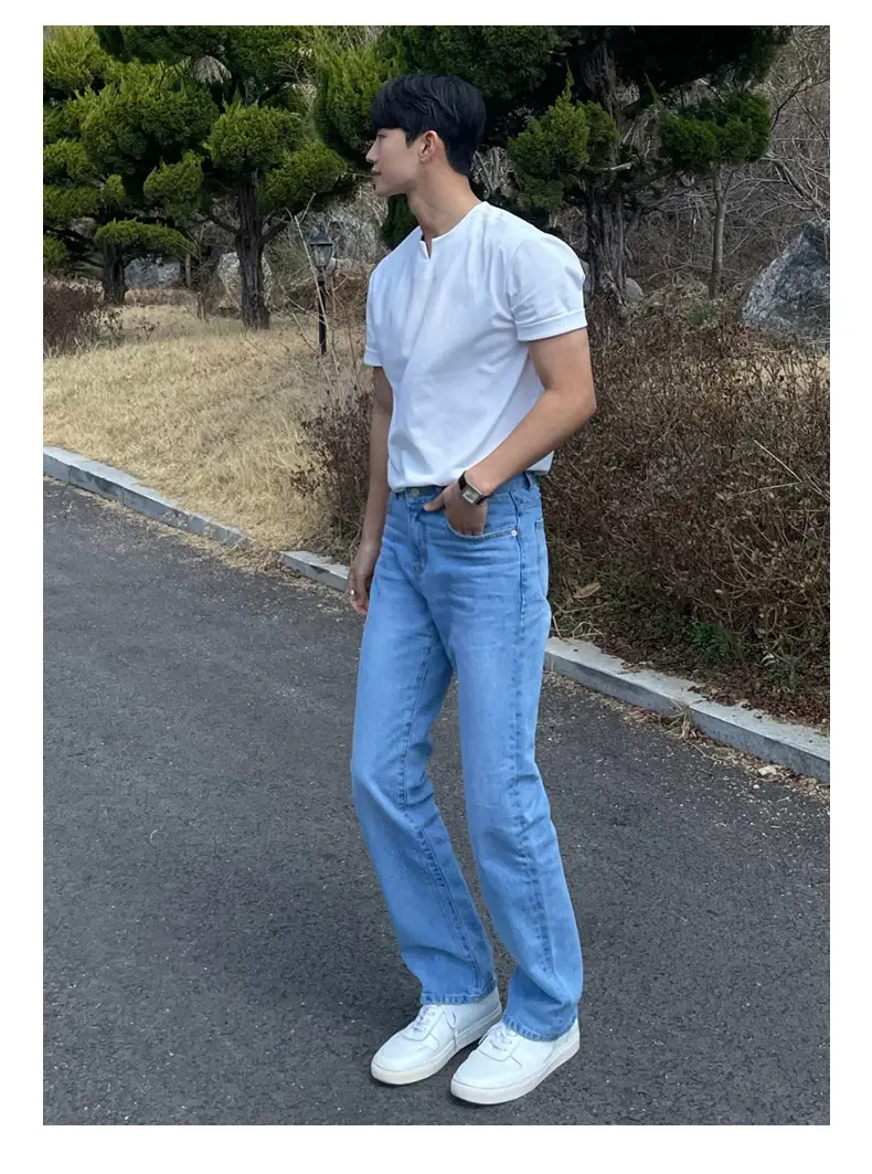 Men's Black Half Zip Polo Shirt Loose Fit Summer Wear — feature 11
