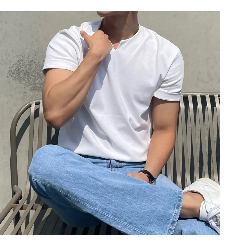 Men's Black Half Zip Polo Shirt Loose Fit Summer Wear — feature 9