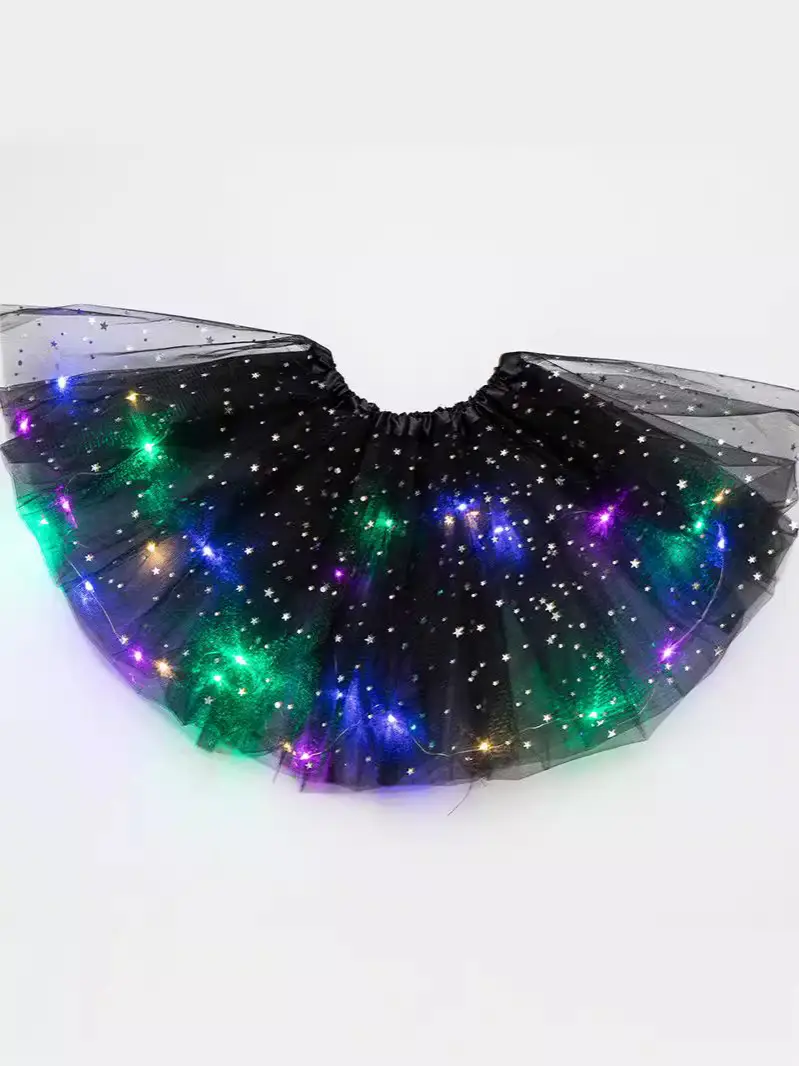 Orange Star Led Light-Up Puffy Tutu Skirt for Kids - Image 16