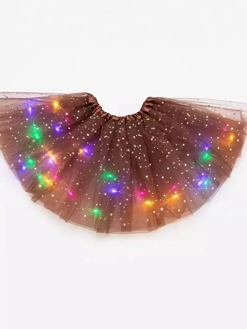 Orange Star Led Light-Up Puffy Tutu Skirt for Kids - Image 19