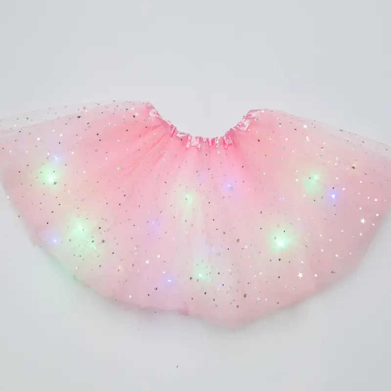 Orange Star Led Light-Up Puffy Tutu Skirt for Kids - Image 5
