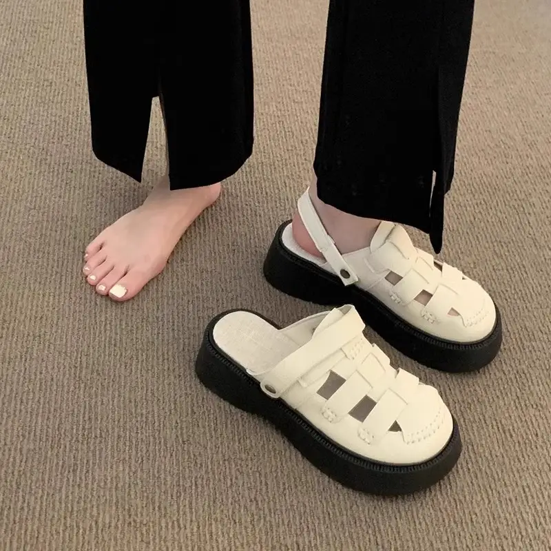 Women White Wedge Sandals Summer 2025 - Image 3