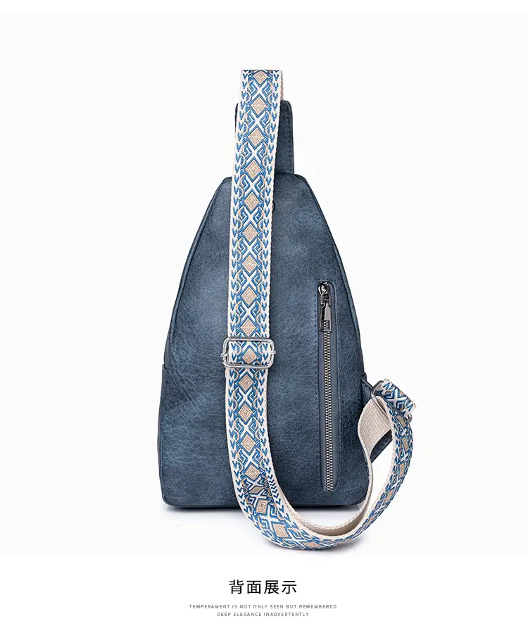 Women's PU Leather Chest Bag Beige Retro Style — feature 31