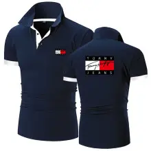 Men's White Striped Polo Shirt Collar Summer 2023 — feature 25