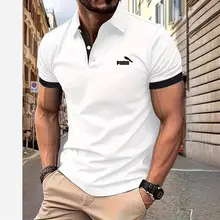 Men's White Striped Polo Shirt Collar Summer 2023 — feature 29