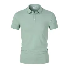 Men's White Striped Polo Shirt Collar Summer 2023 — feature 7