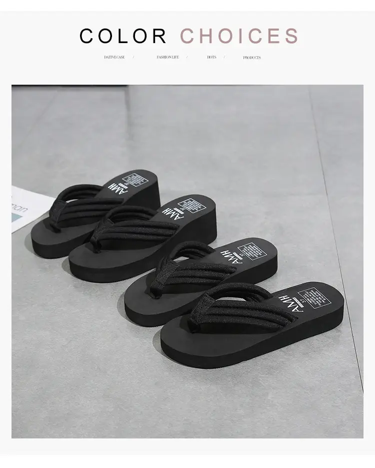 Summer Non-slip Flip-flops Women's Summer Thick-soled Fashionable Outer Wearing Slippers Women's Outer Height Increasing Herringbone New Style Beach Instagram Popular — feature 2