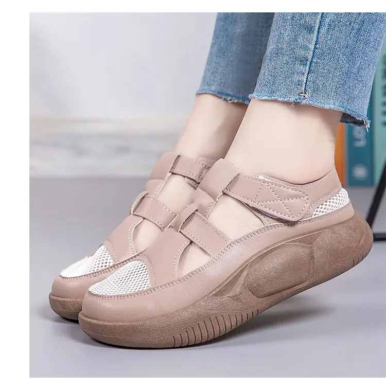 Women's 2025 Hollow White Sandals with Velcro Strap — feature 19