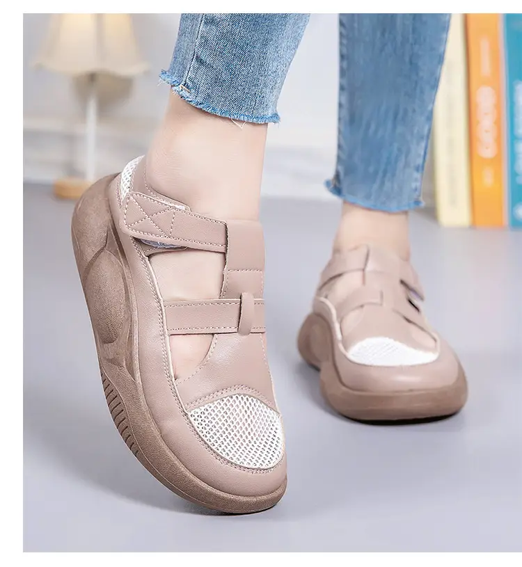 Women's 2025 Hollow White Sandals with Velcro Strap — feature 20