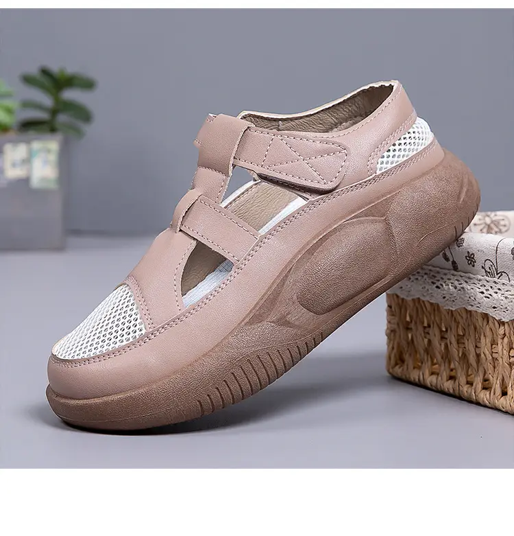 Women's 2025 Hollow White Sandals with Velcro Strap — feature 28