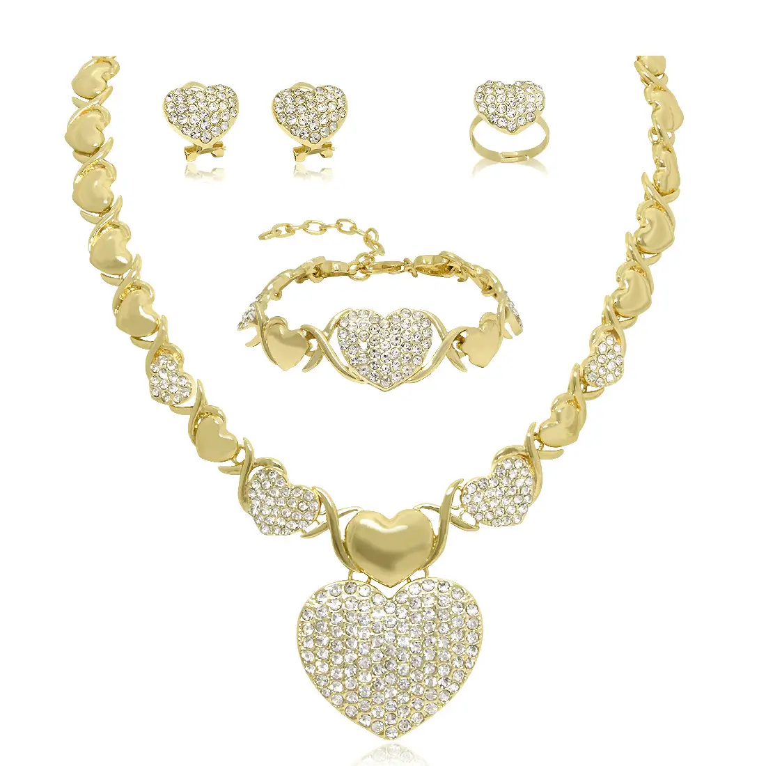 Gold Heart Chain Necklace Set for Women — feature 10