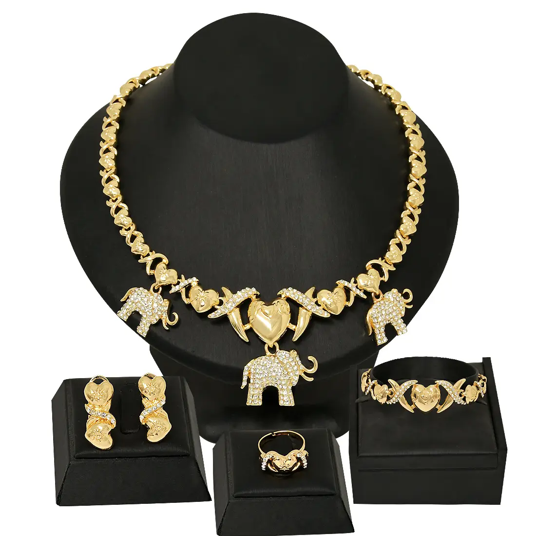 Gold Heart Chain Necklace Set for Women — feature 11