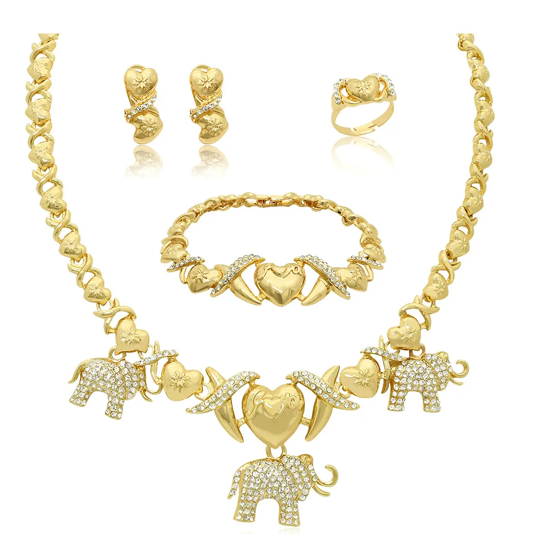 Gold Heart Chain Necklace Set for Women — feature 14