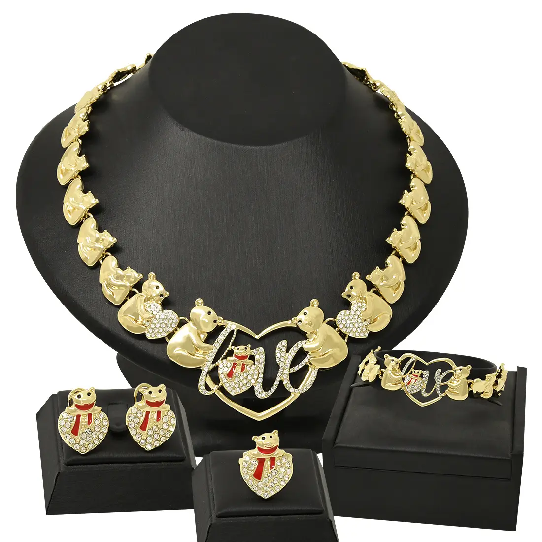 Gold Heart Chain Necklace Set for Women — feature 16
