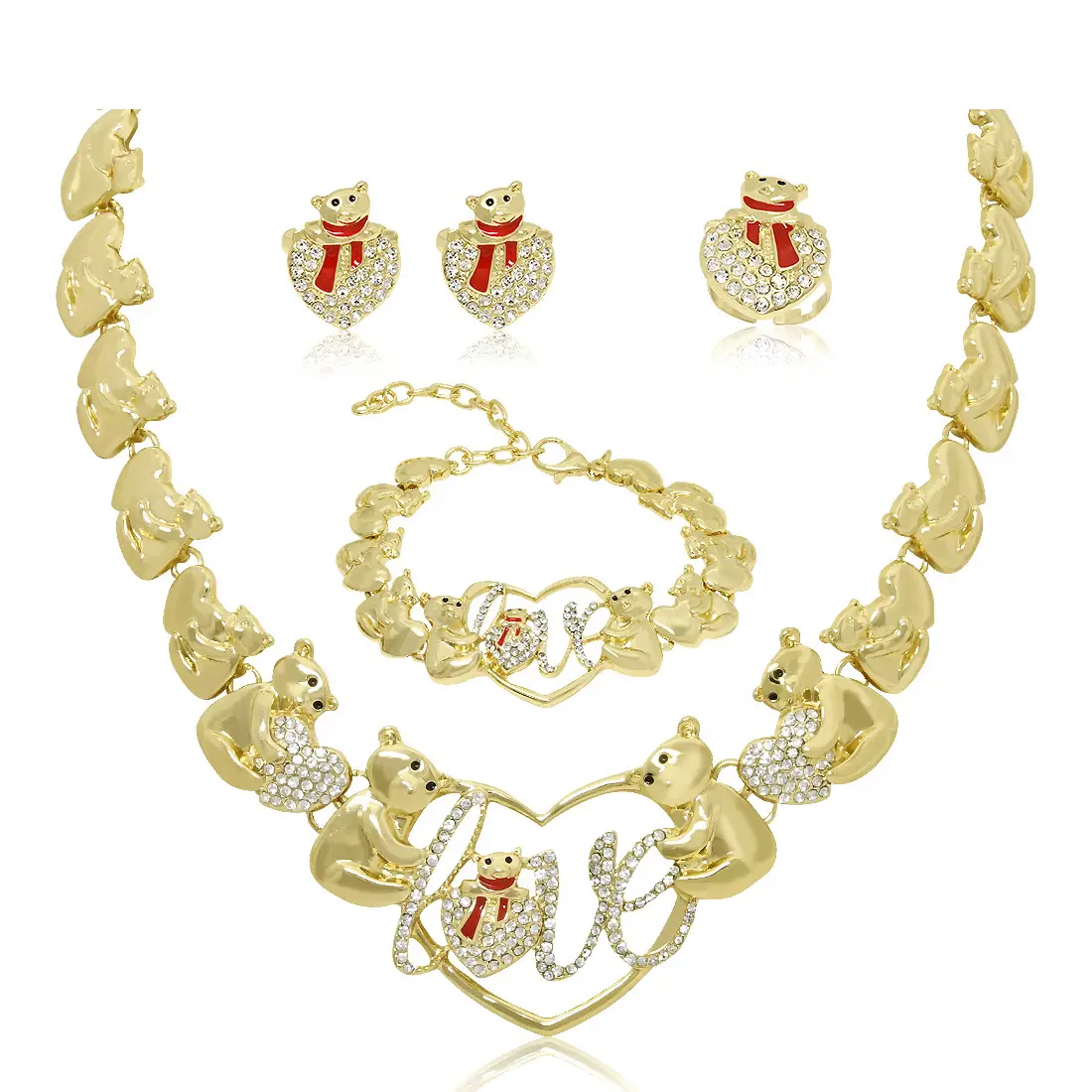 Gold Heart Chain Necklace Set for Women — feature 17
