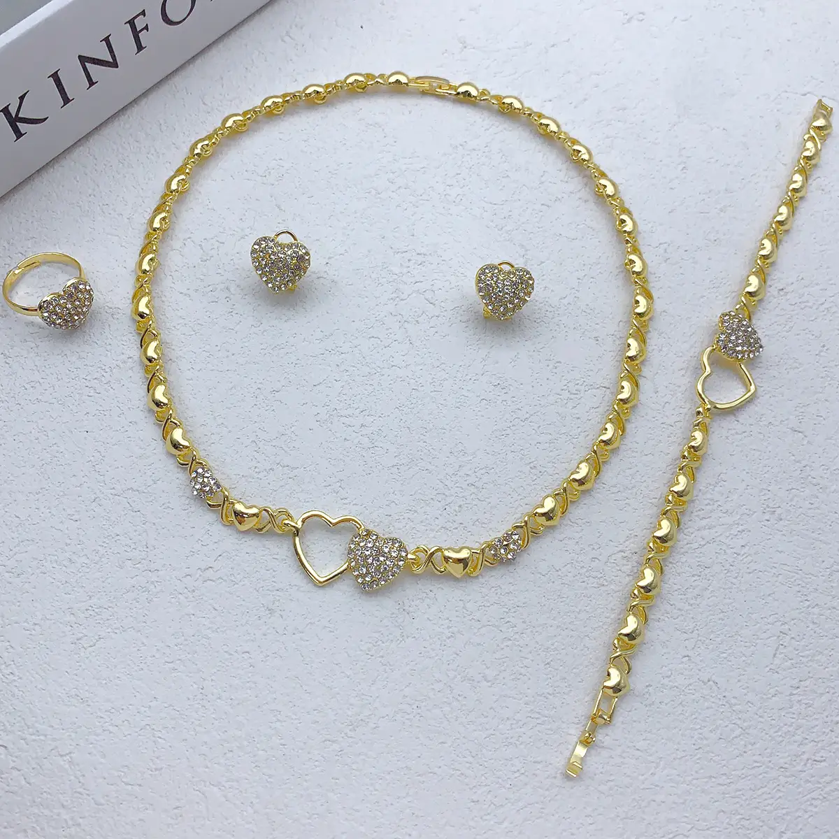 Gold Heart Chain Necklace Set for Women — feature 22