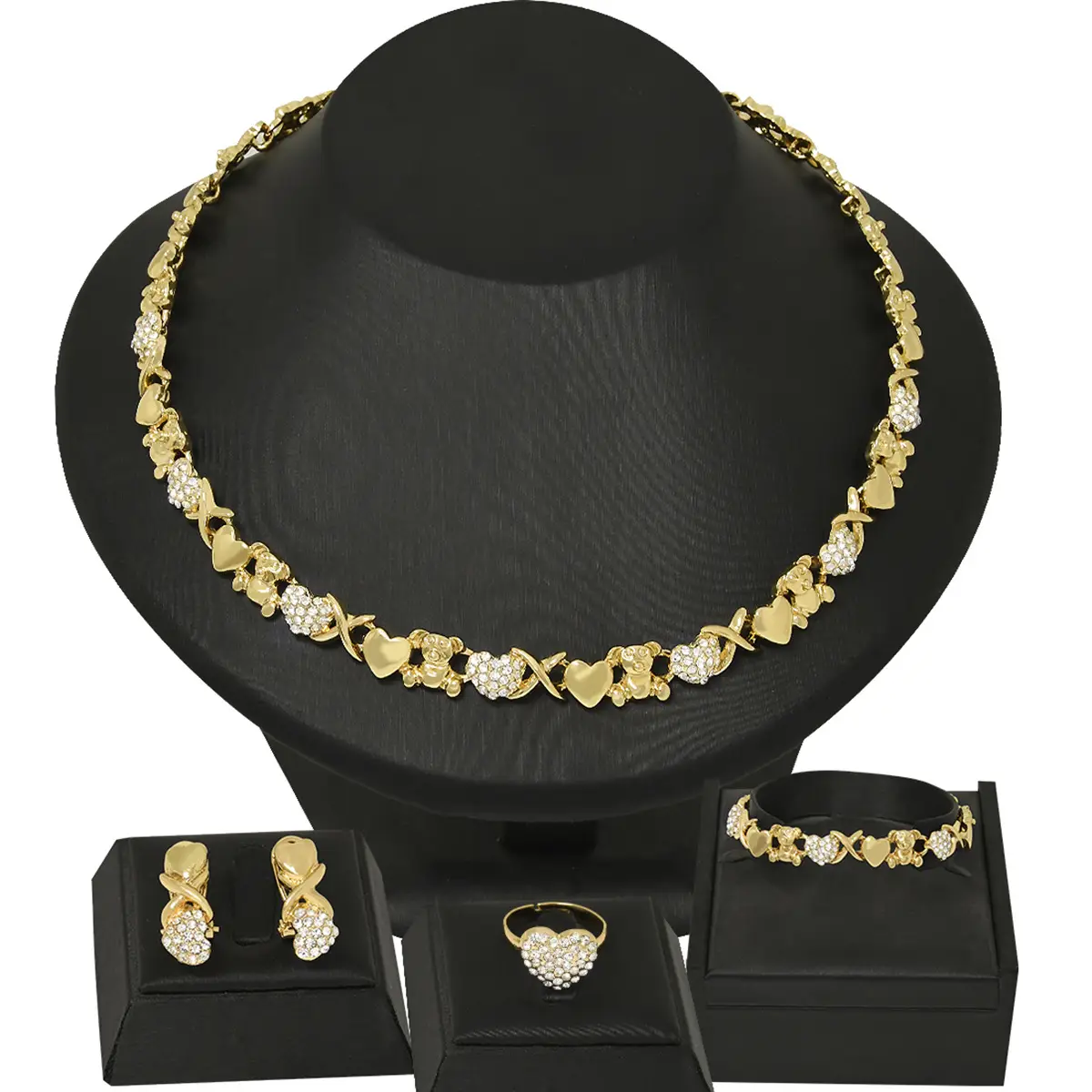 Gold Heart Chain Necklace Set for Women - Image 7