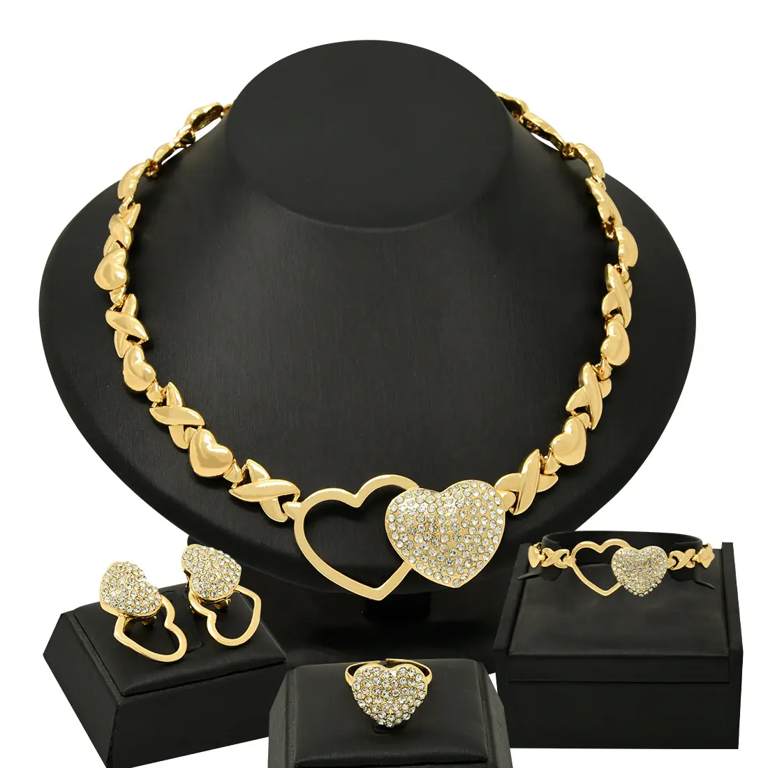 Gold Heart Chain Necklace Set for Women - Image 8