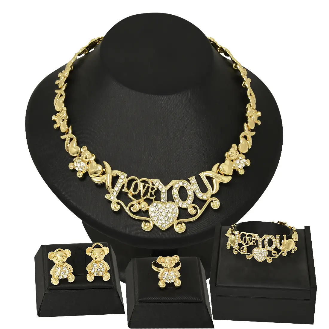 Gold Heart Chain Necklace Set for Women - Image 10