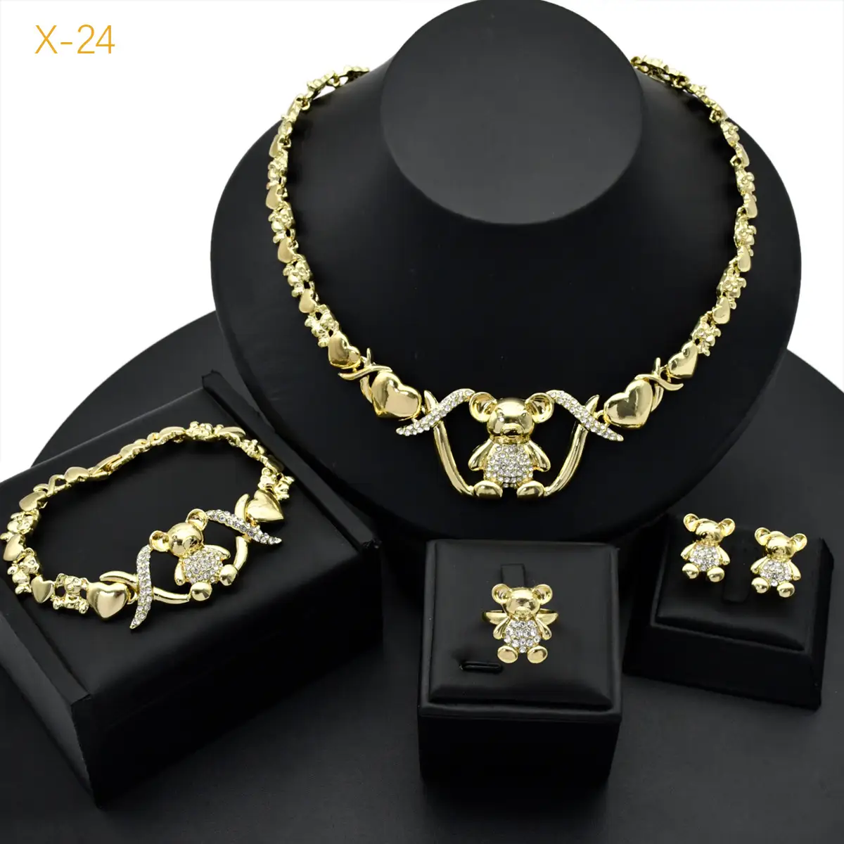 Gold Heart Chain Necklace Set for Women - Image 16